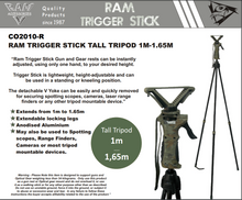 Load image into Gallery viewer, RAM TRIGGER STICK Gen 3 TALL TRIPOD 1.65M