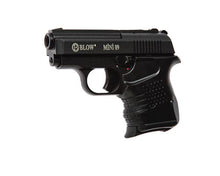 Load image into Gallery viewer, COMBO Blow Mini 9 Black 9mm Blank-pepper gun + 20 blanks & custom suede holster