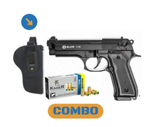 Load image into Gallery viewer, COMBO BLOW F92 AUTO 9mm blank pepper pistol + 25 blanks + holster