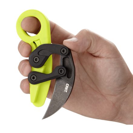 CRKT Provoke Kinematic Karambit Folding Knife Green Grivory Handle w/Black StoneWash Blade Finish