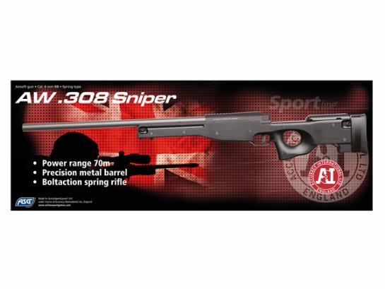 Airsoft rifle Asg Aw 308 Sniper Black- 15908